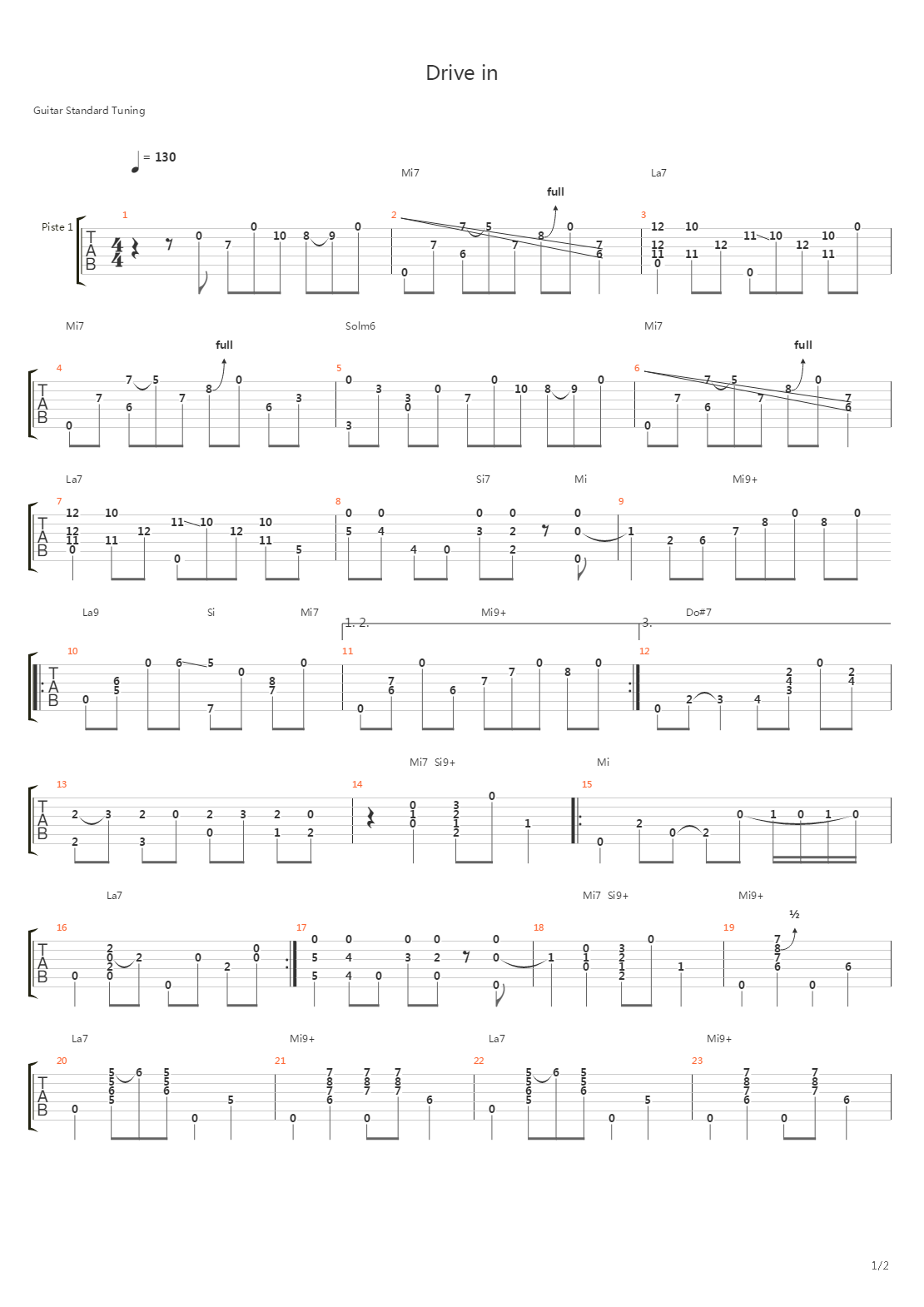 Drive In吉他谱