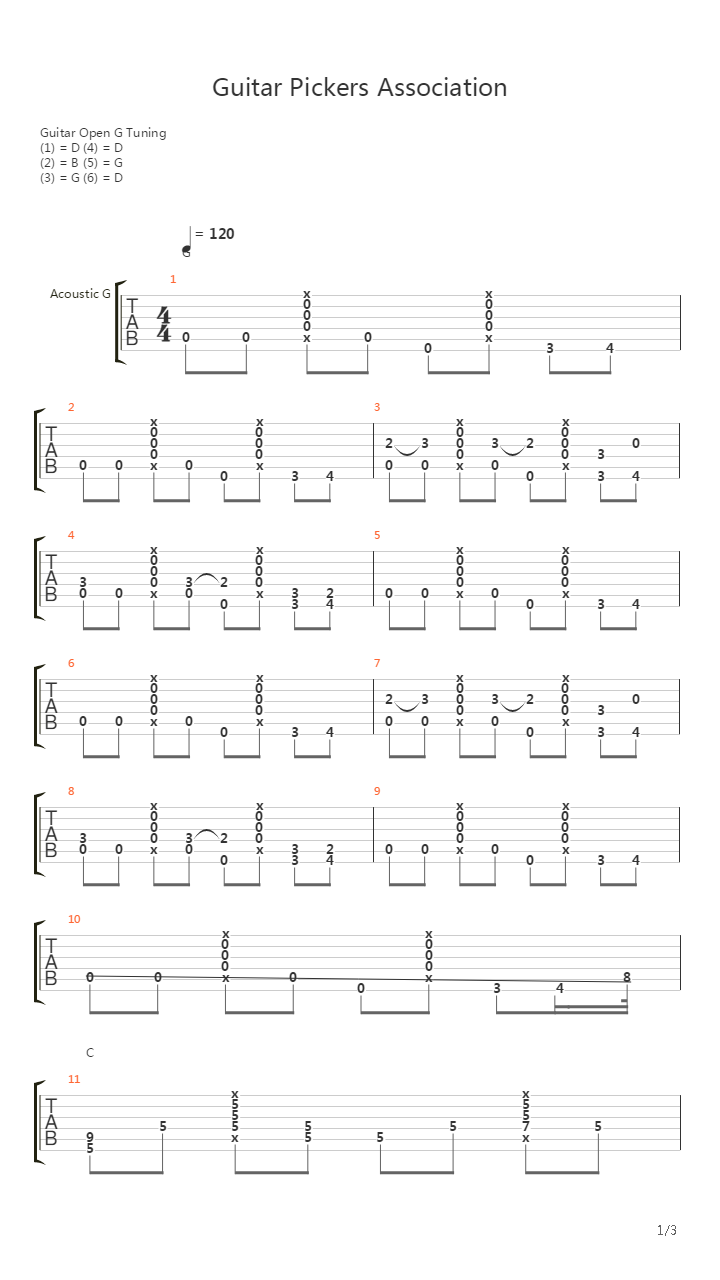 Guitar Pickers Association吉他谱