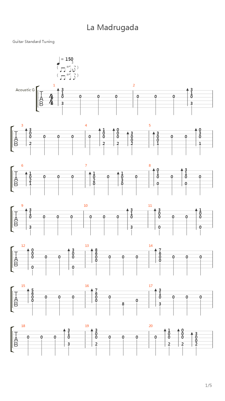 La Madrugada吉他谱
