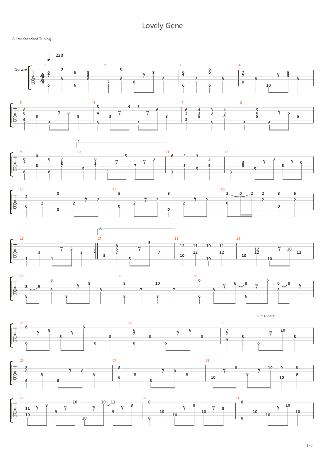 Lovely Gene吉他谱
