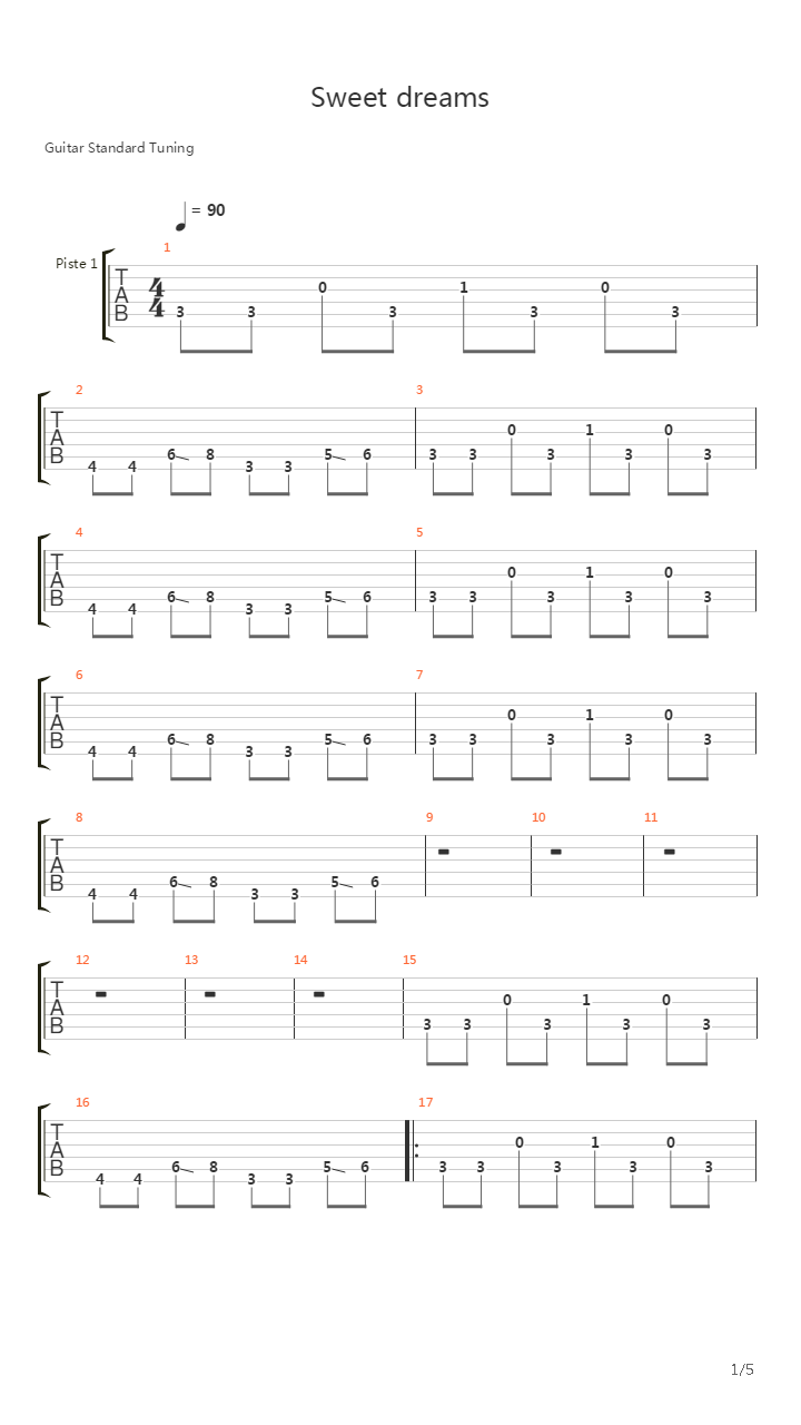 Sweet Dreams吉他谱