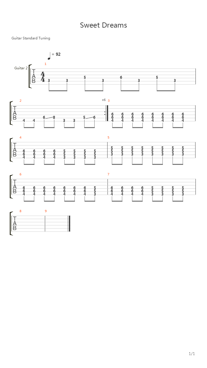 Sweet Dreams吉他谱