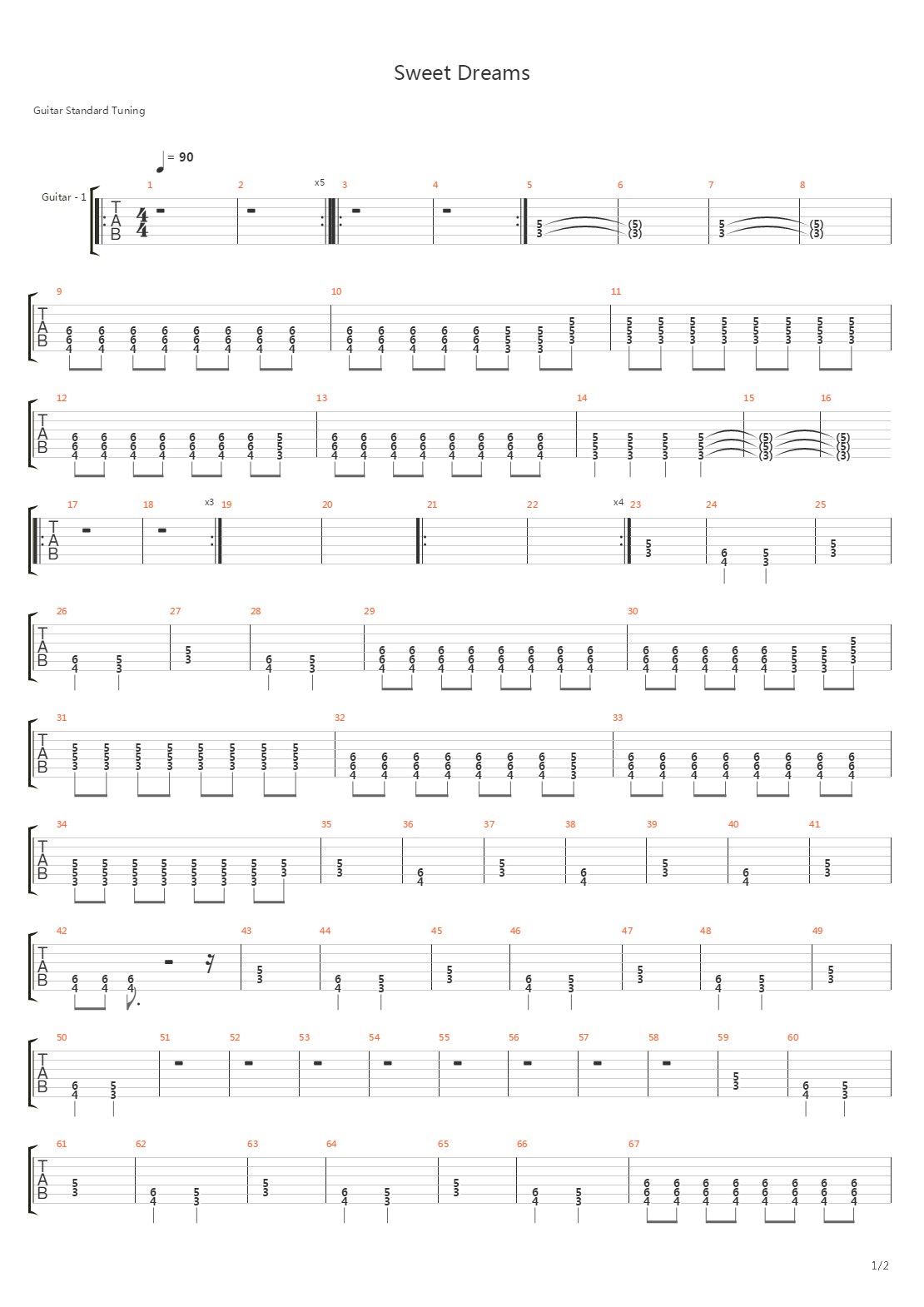 Sweet Dreams (Studio Version)吉他谱