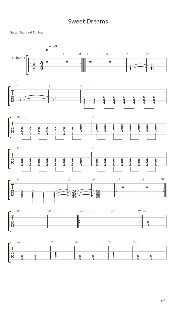 Sweet Dreams (Studio Version)吉他谱