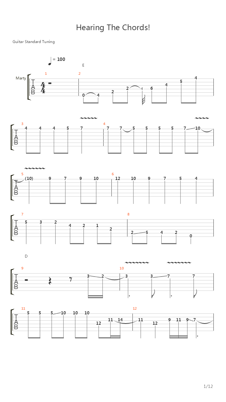 Hearing The Chords吉他谱