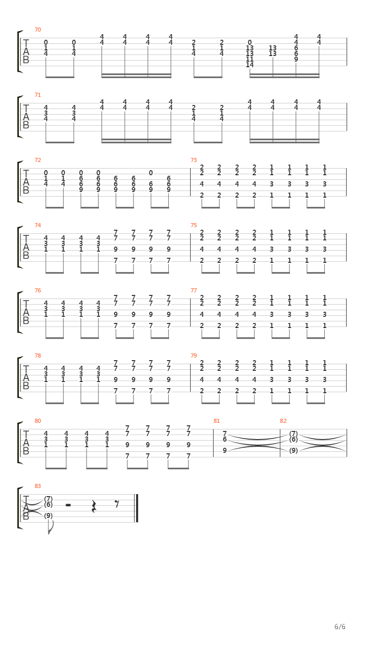 Push吉他谱