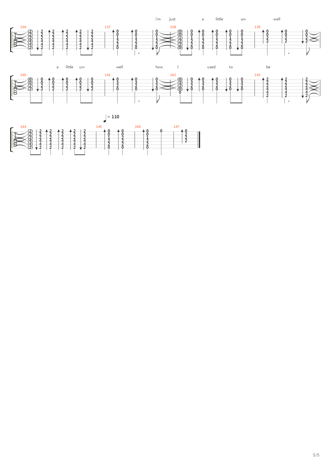 Unwell (acoustic)吉他谱