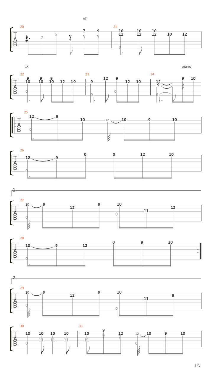 Allegretto No 2 from 2 part in A-dur吉他谱