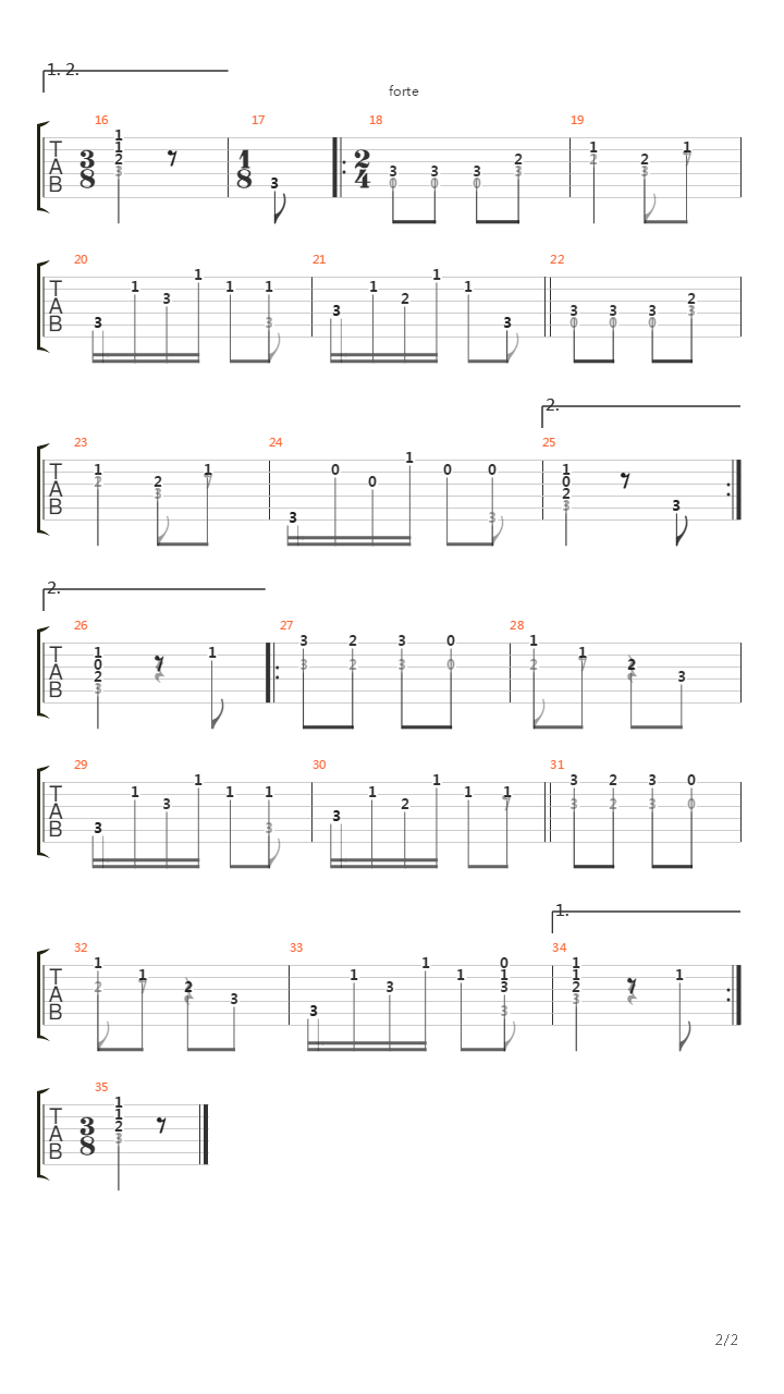 Allegretto in F-dur吉他谱