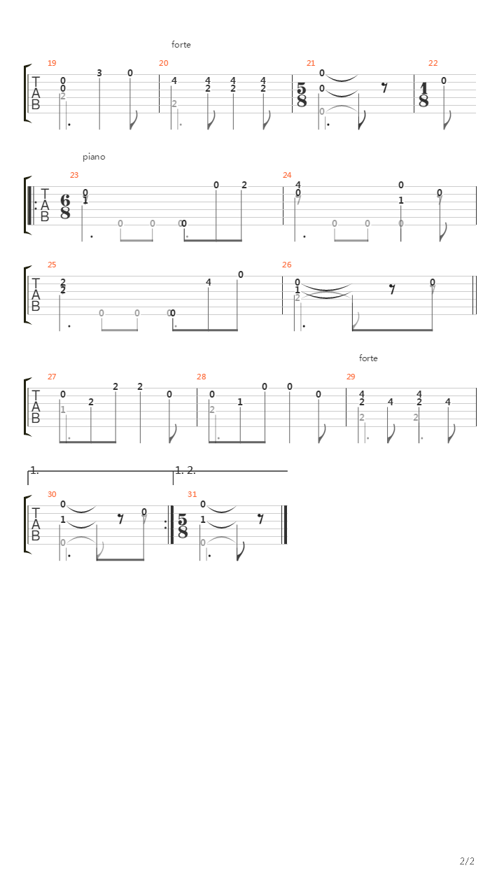 Allegretto in e-moll吉他谱