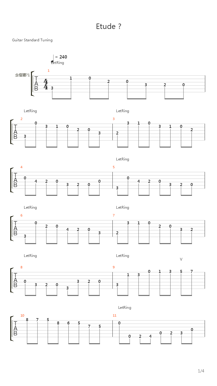 Etude No 1 (op.60)吉他谱