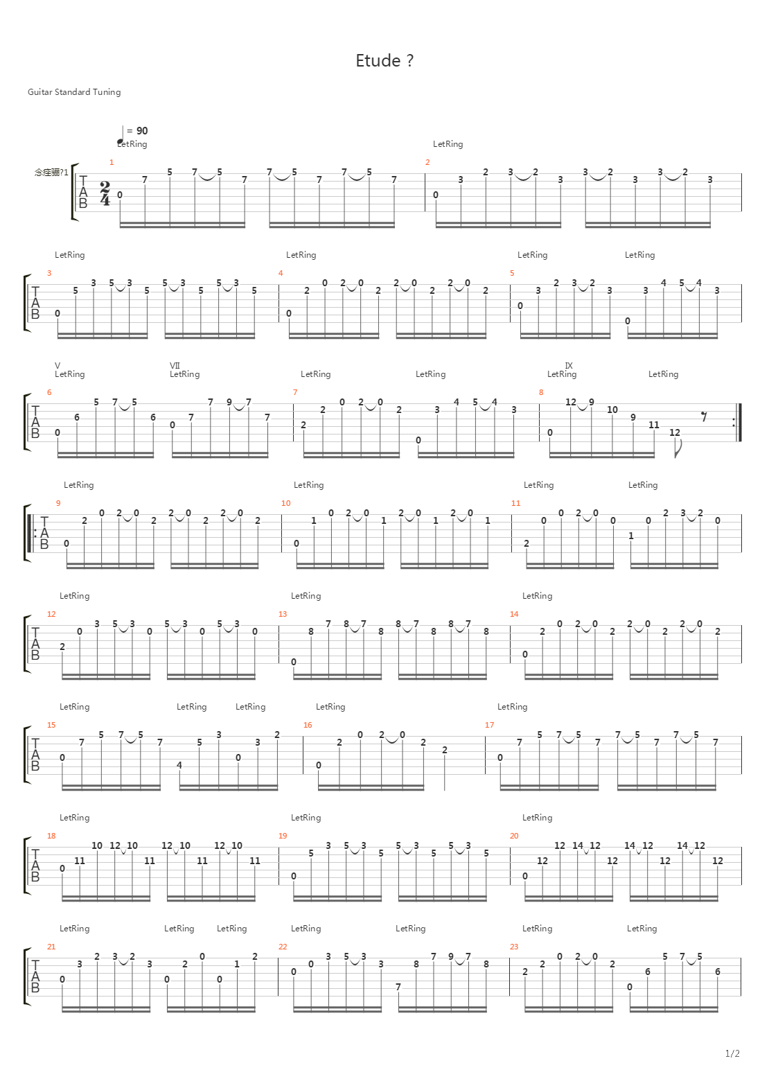 Etude No 4 (op.60)吉他谱