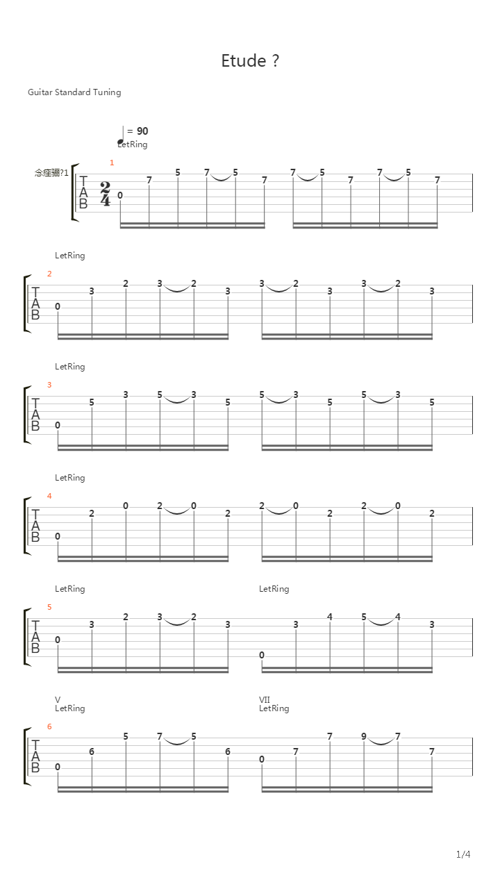 Etude No 4 (op.60)吉他谱