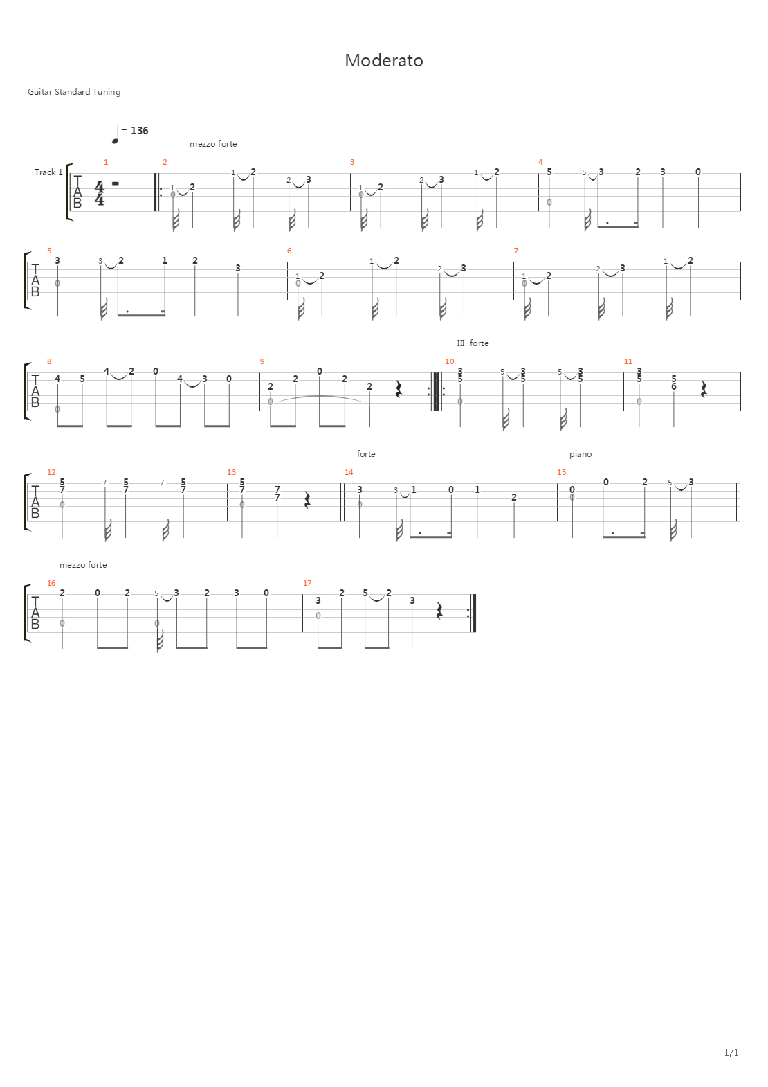 Moderato From 2 Part In D-dur吉他谱