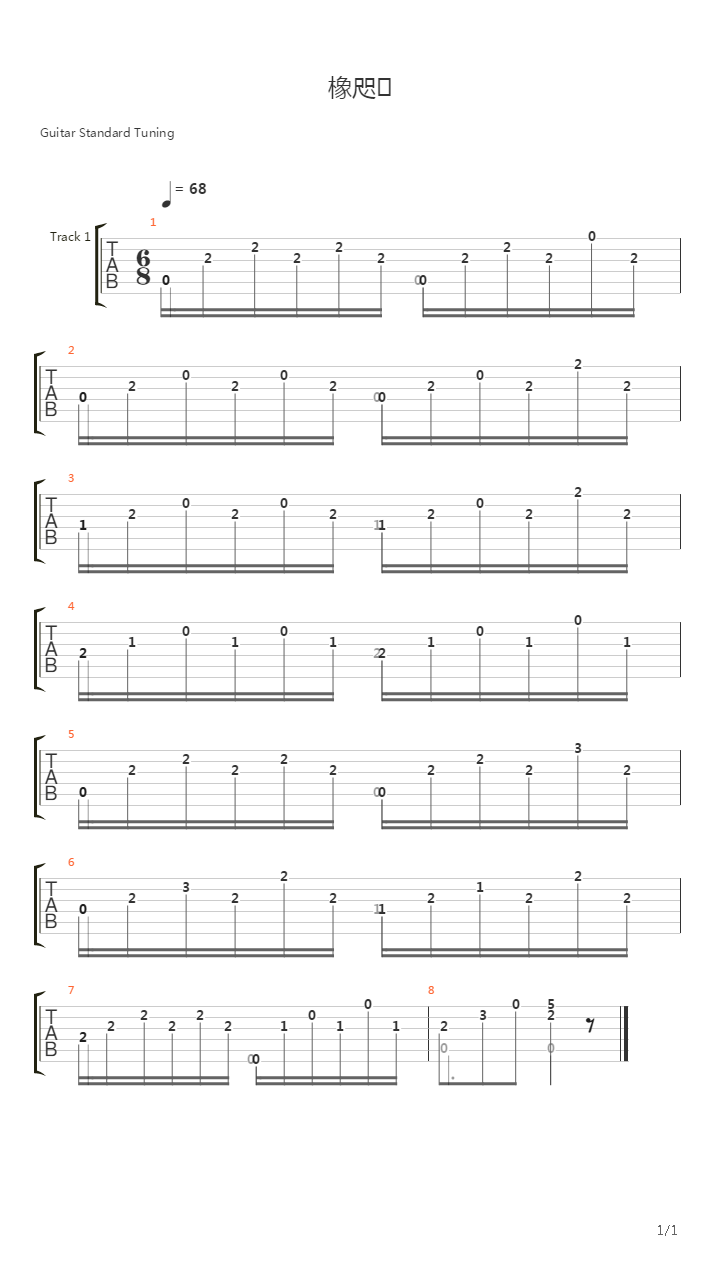 Prelude in A-dur吉他谱