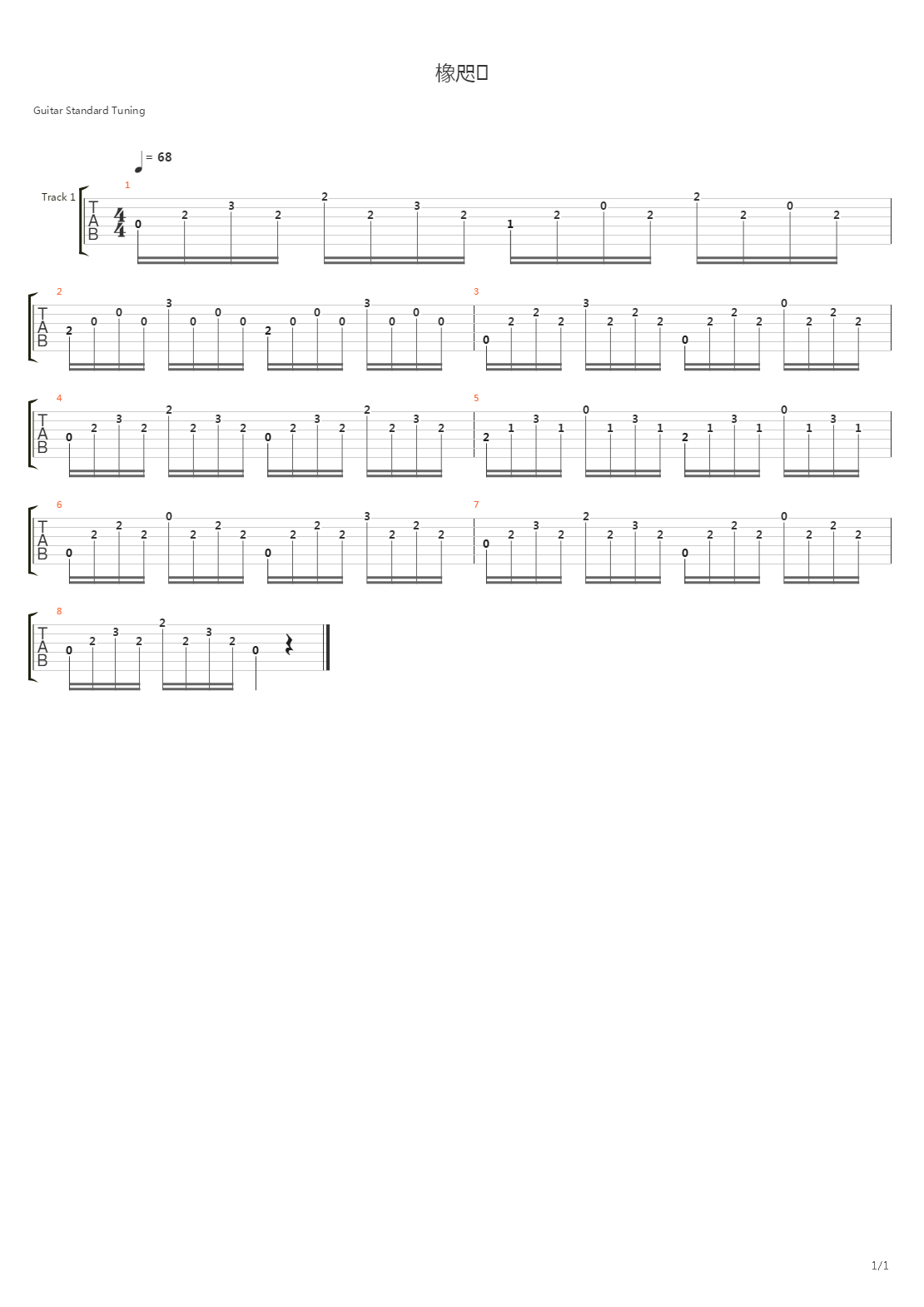 Prelude in D-Major吉他谱