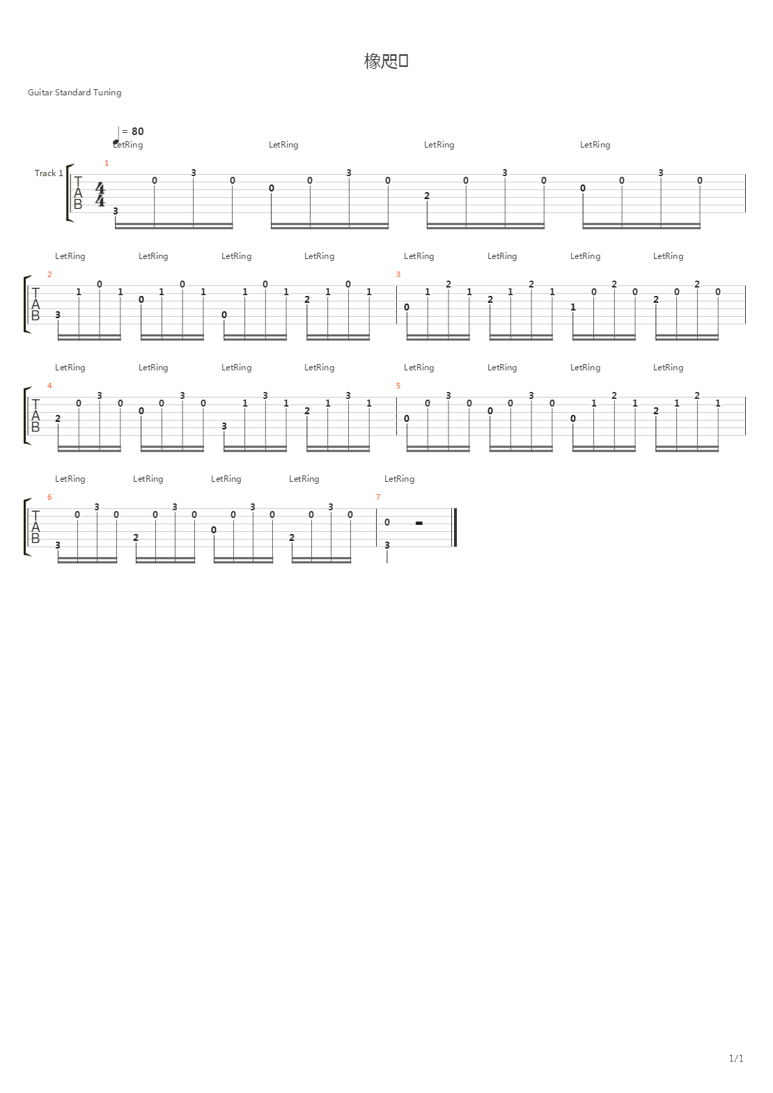 Prelude in G-dur吉他谱