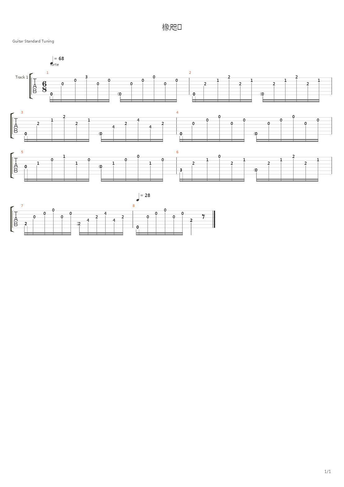 Prelude in e-moll吉他谱