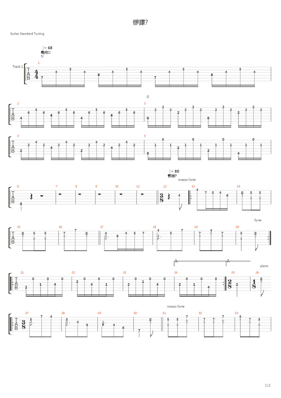 Waltz from 2 part in E-dur吉他谱