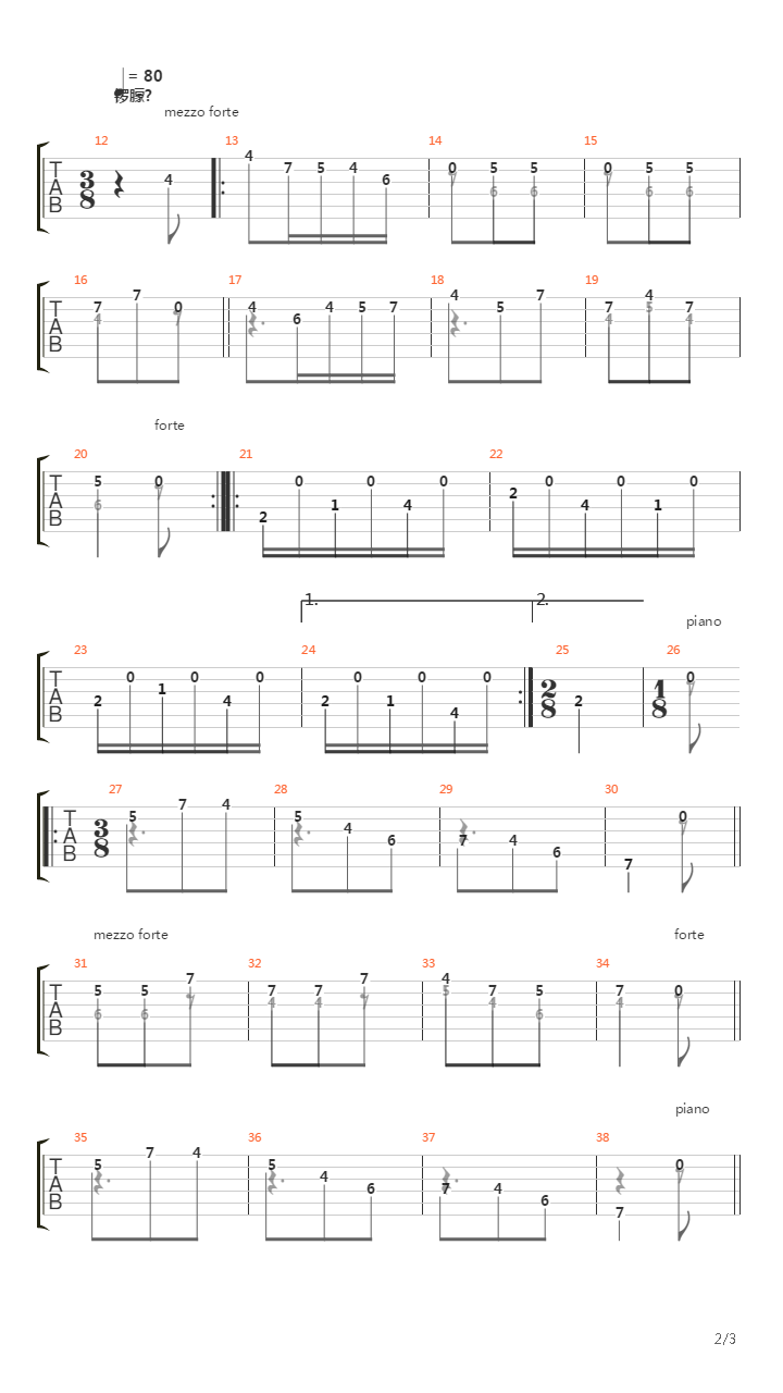 Waltz from 2 part in E-dur吉他谱