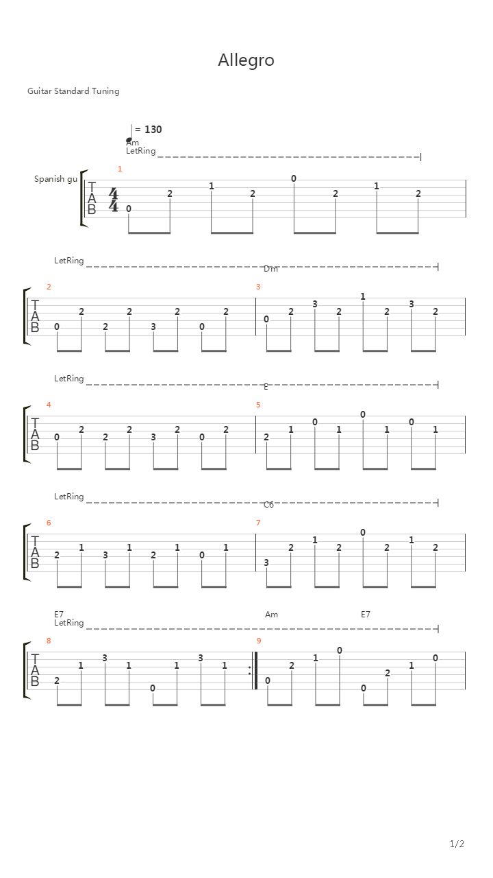 Allegro (Solo)吉他谱