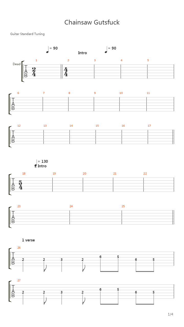 Chainsaw Gutsfuck吉他谱