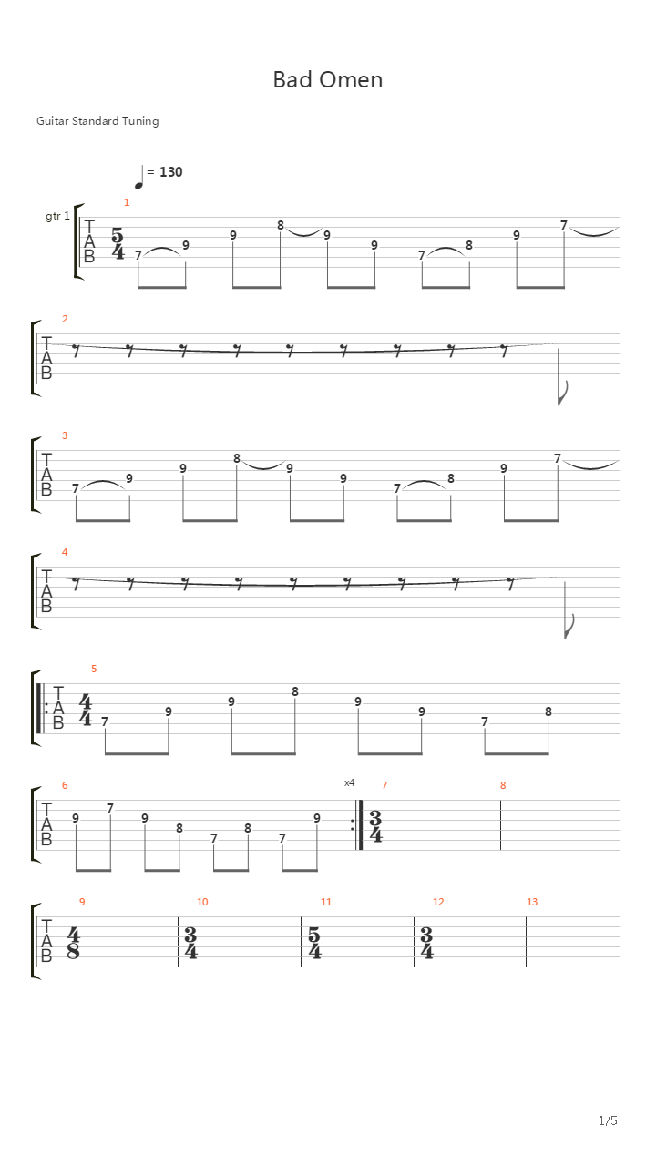 Bad Omen吉他谱