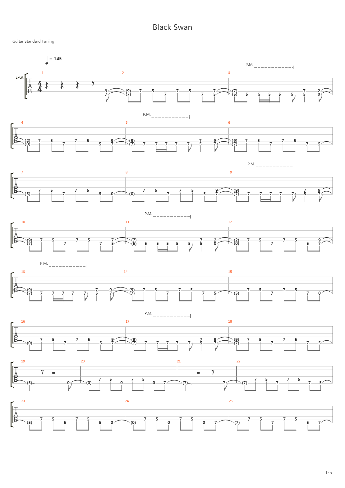 Black Swan吉他谱