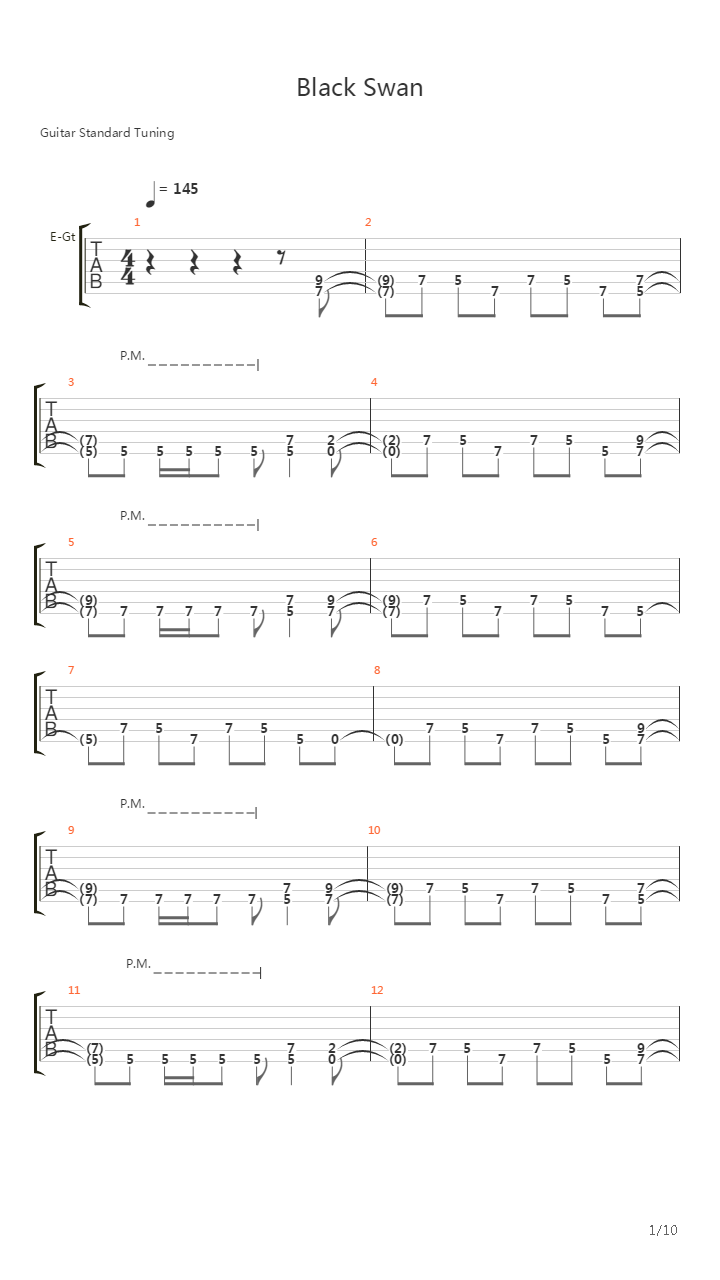 Black Swan吉他谱
