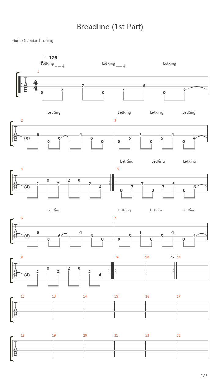 Breadline (1st Part)吉他谱