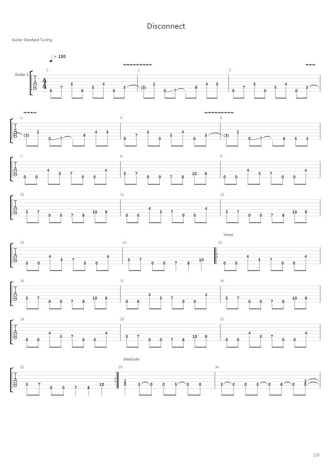 Disconnect吉他谱