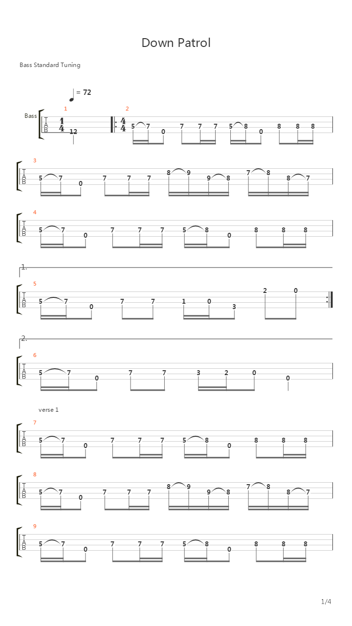 Down Patrol吉他谱