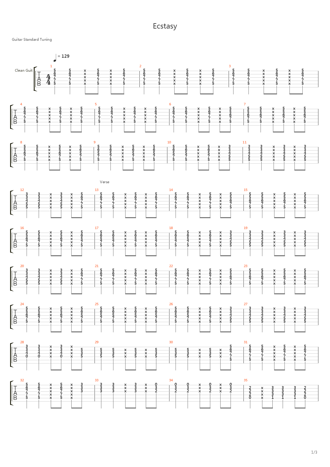 Ecstasy吉他谱