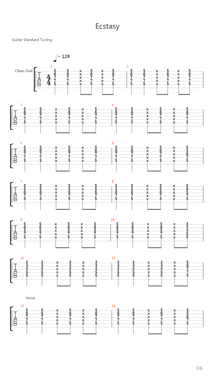 Ecstasy吉他谱
