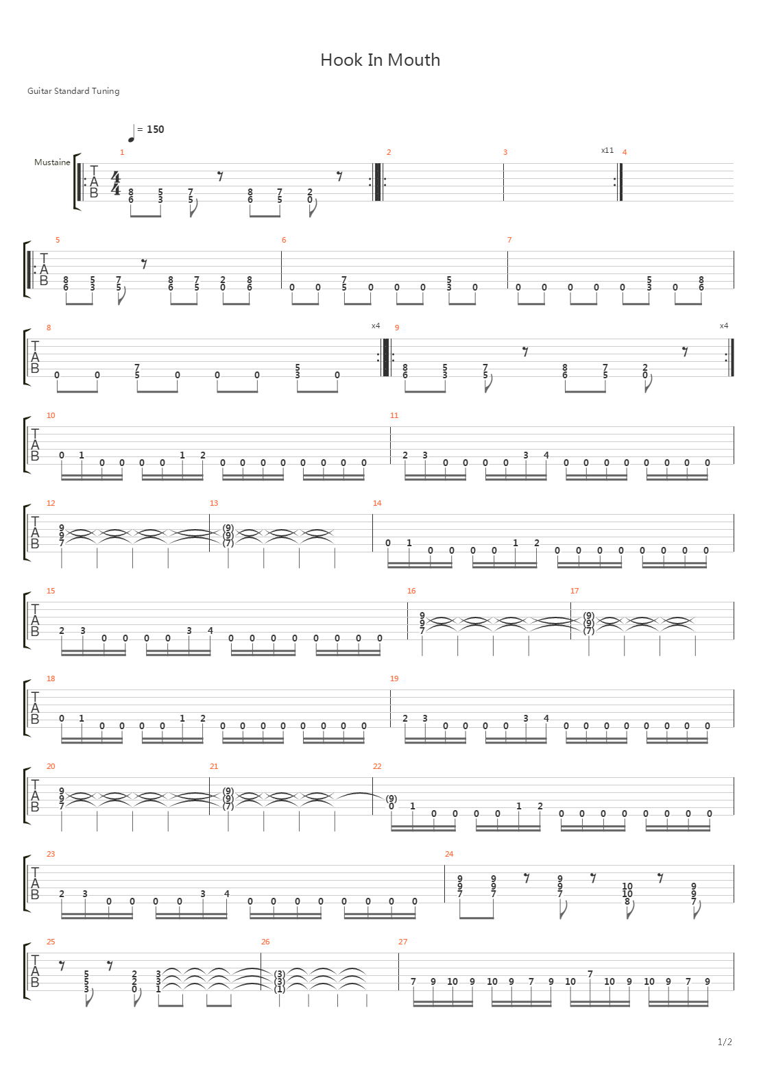 Hook In Mouth吉他谱