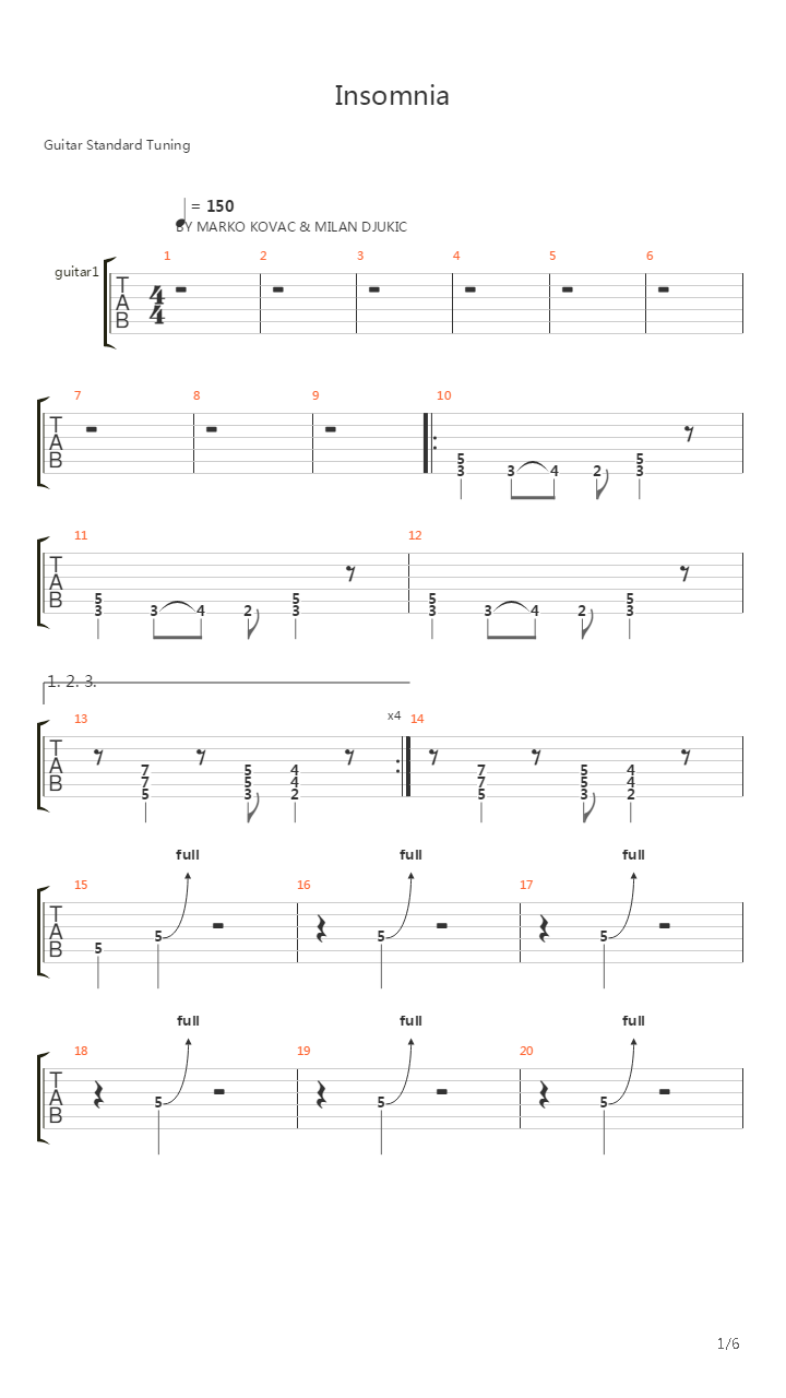 Insomnia吉他谱