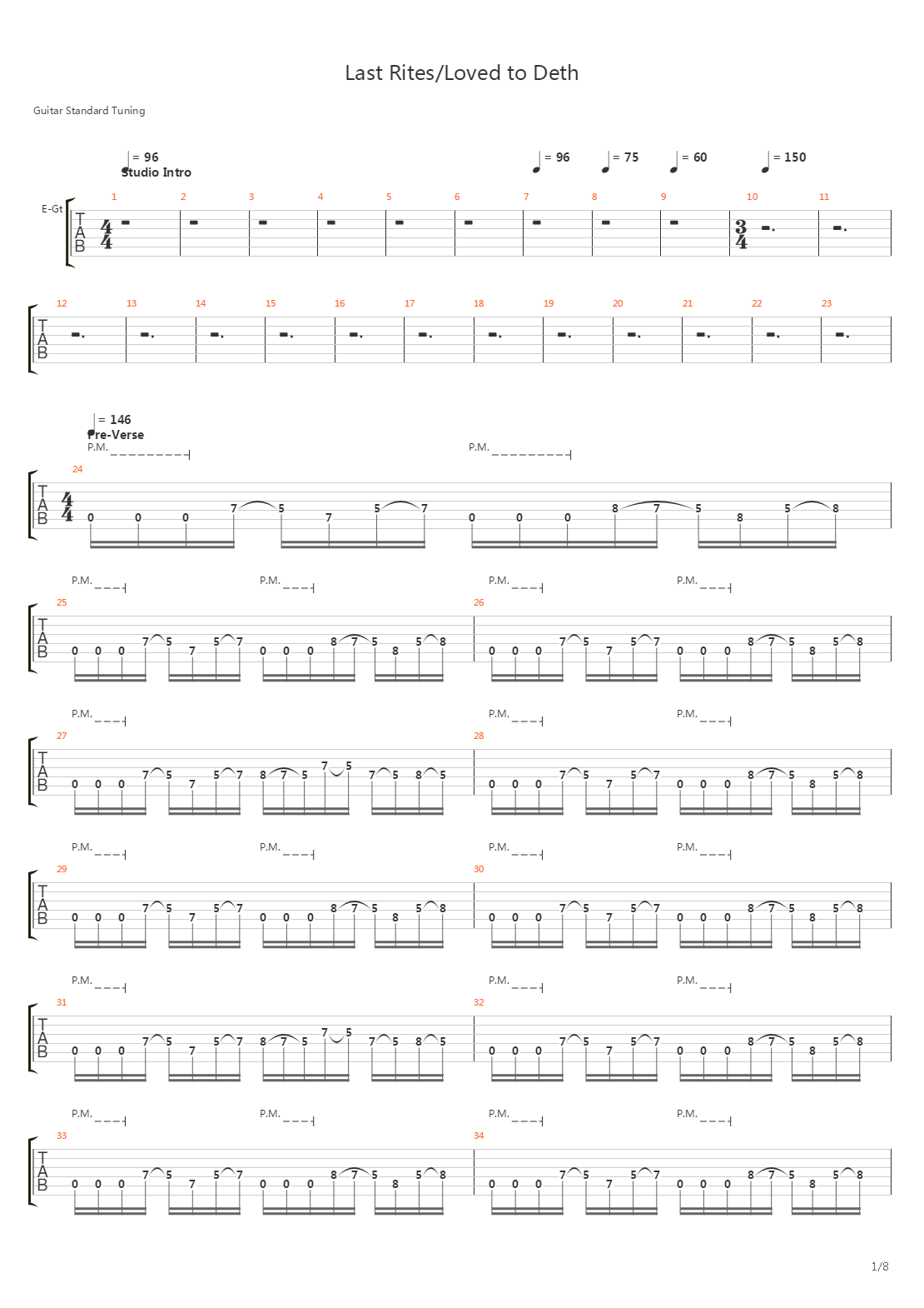 Last Rites Loved To Death吉他谱