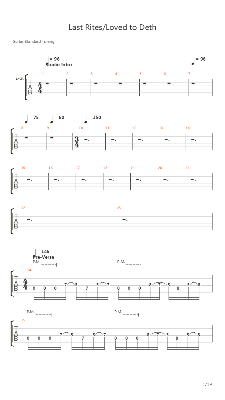 Last Rites Loved To Death吉他谱