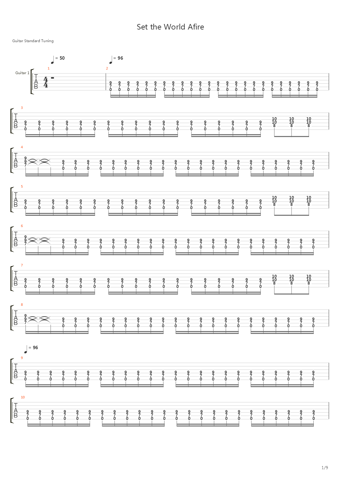 Set The World Afire吉他谱