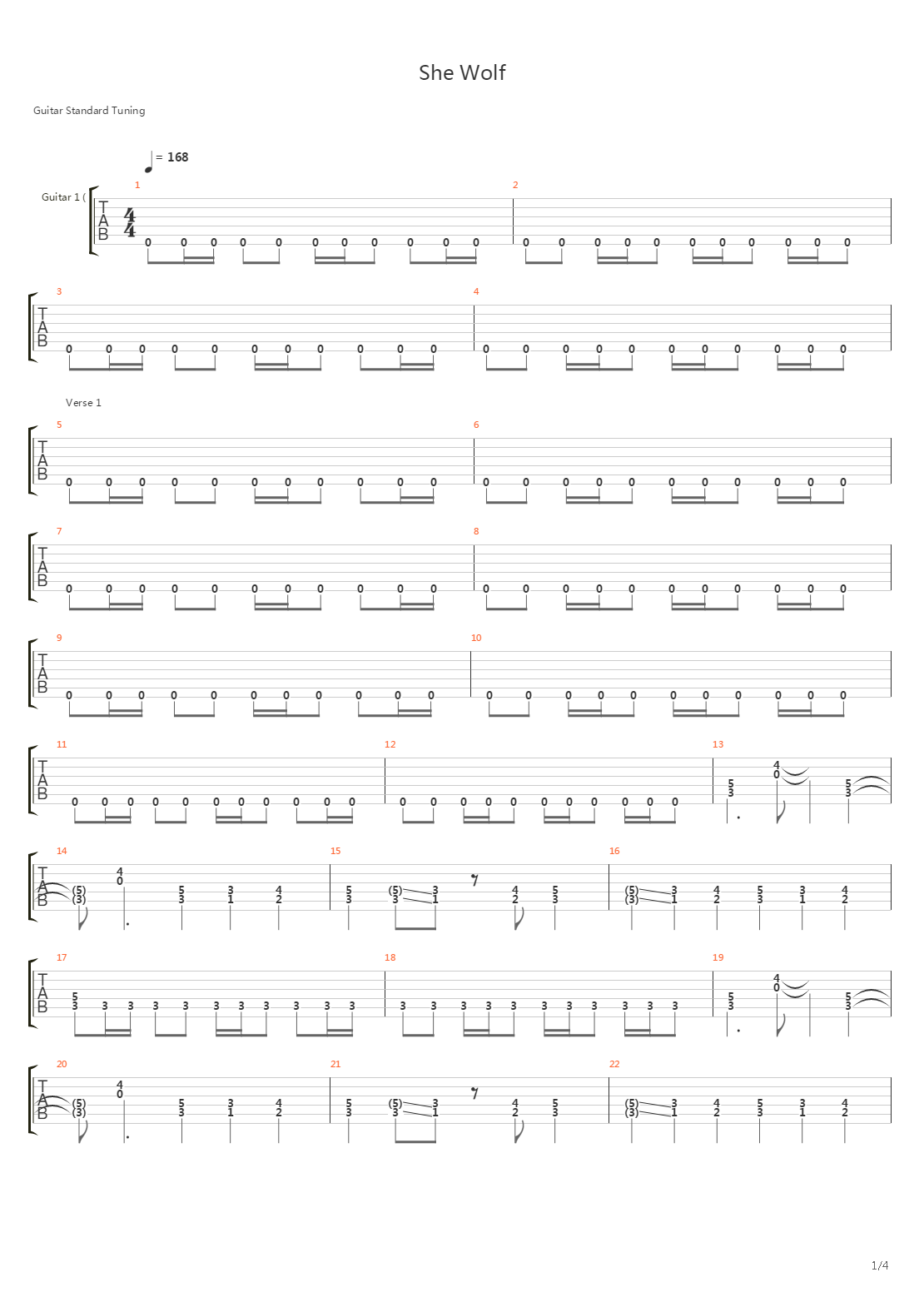 She Wolf吉他谱