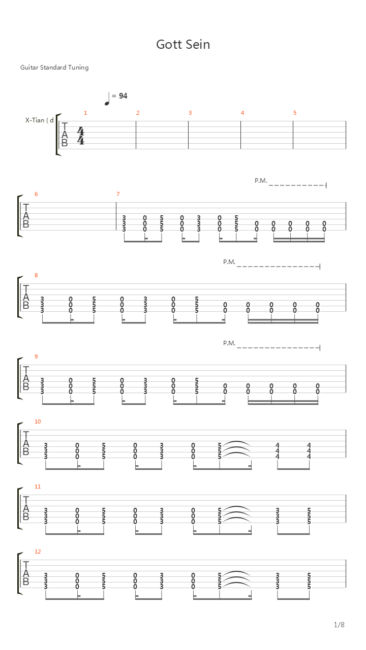 Gott Sein吉他谱