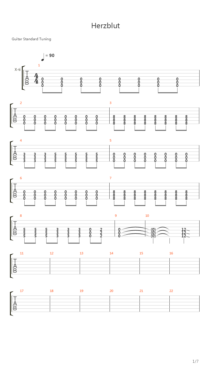 Herzblut吉他谱