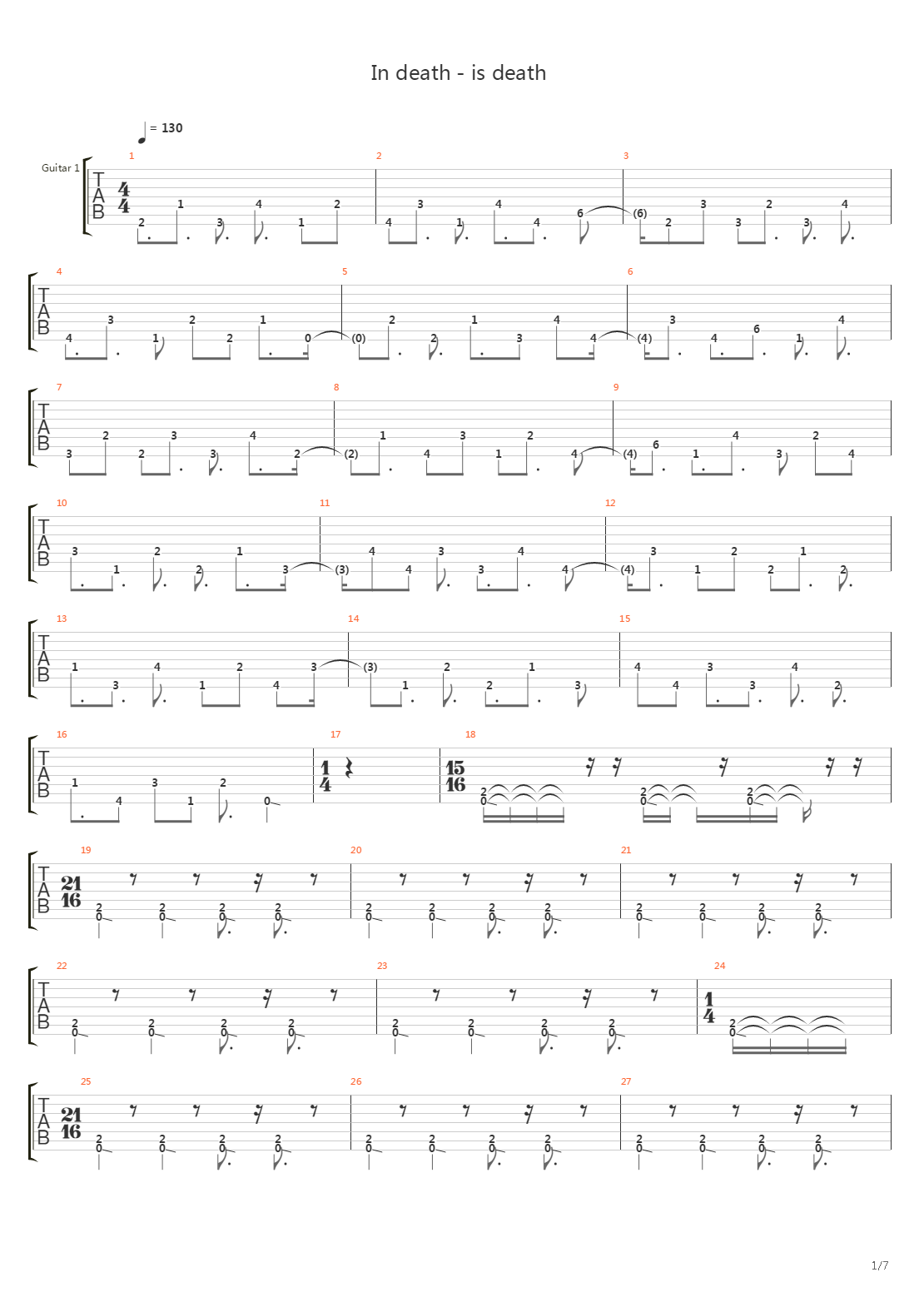 In Death - Is Death吉他谱