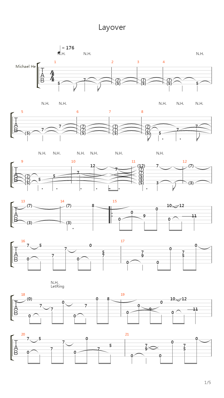 Layover吉他谱