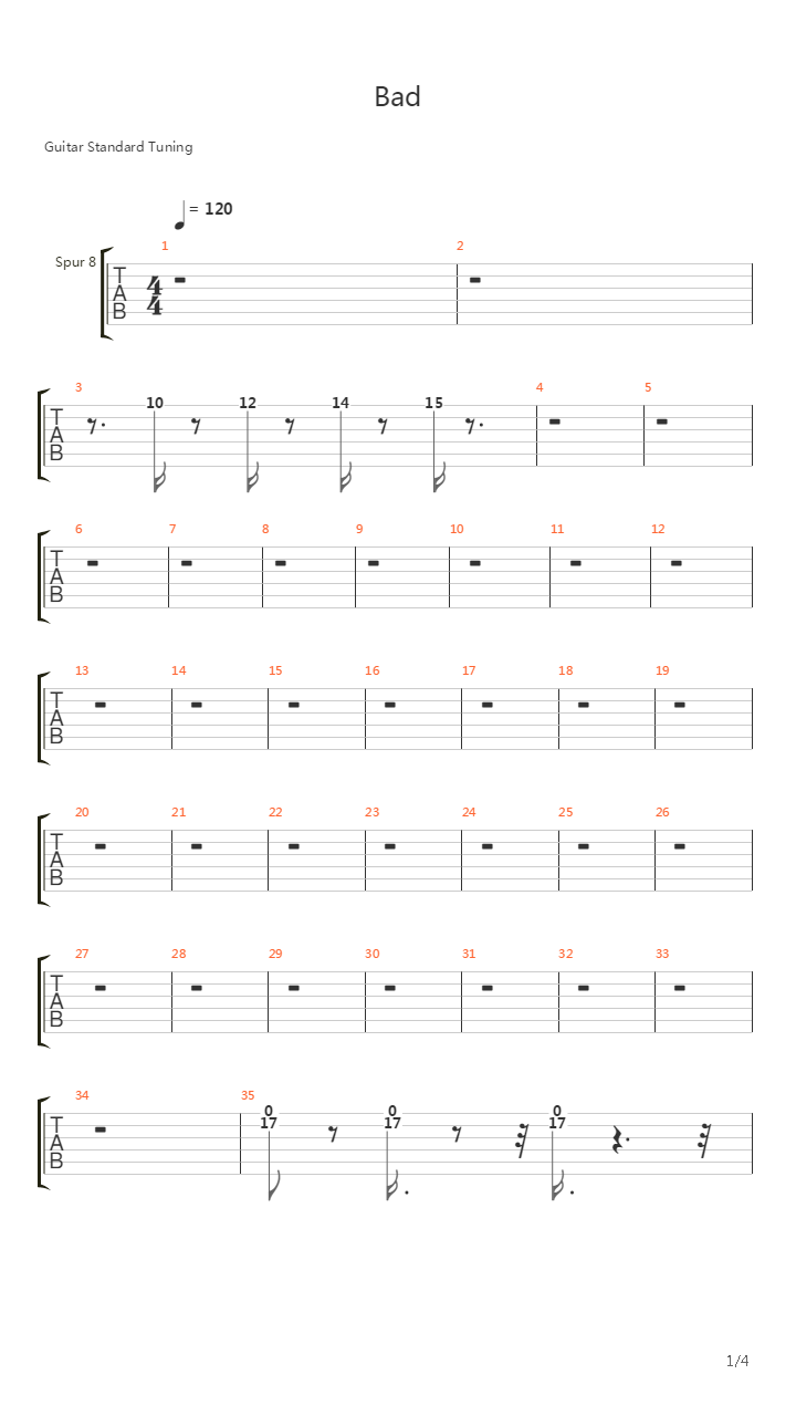 Bad吉他谱