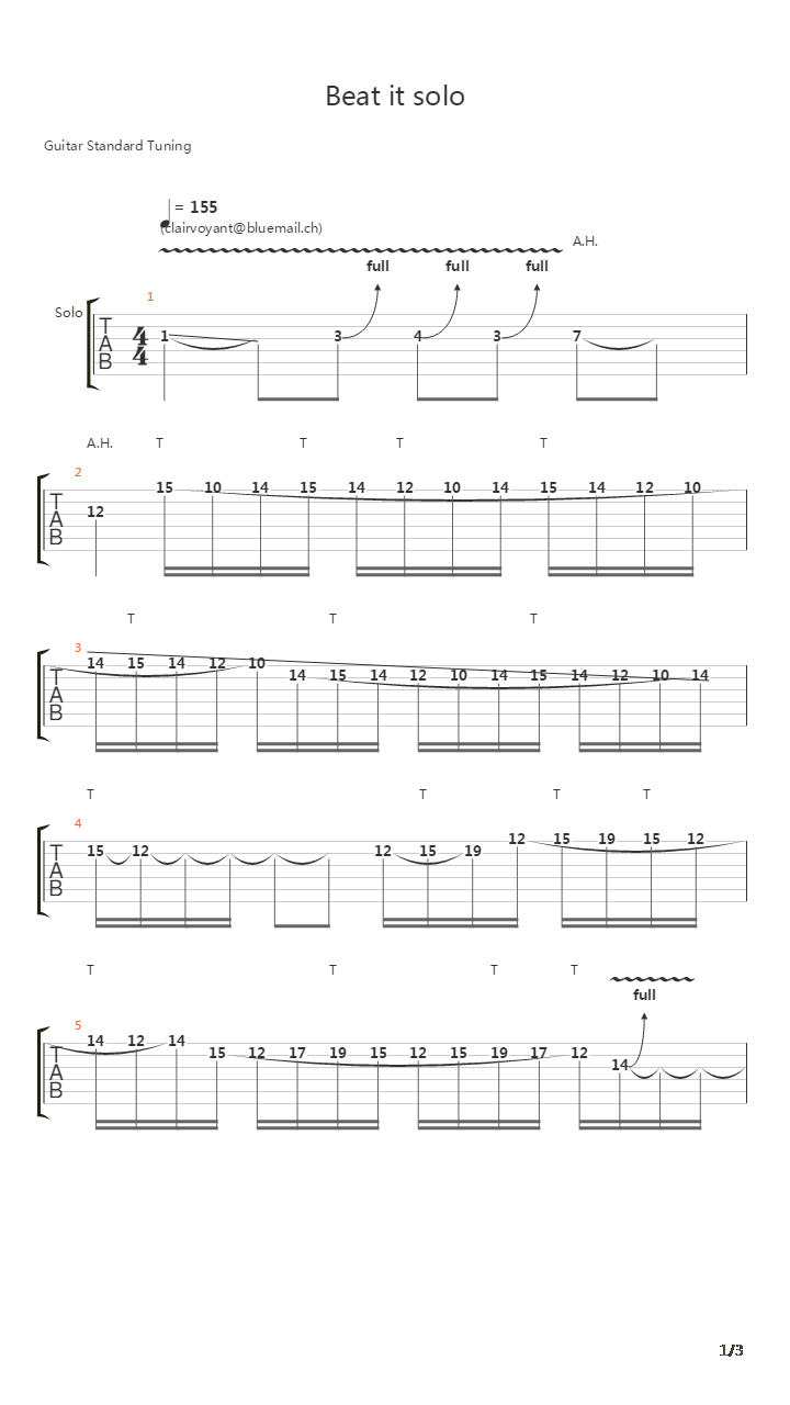 Beat it (Solo)吉他谱