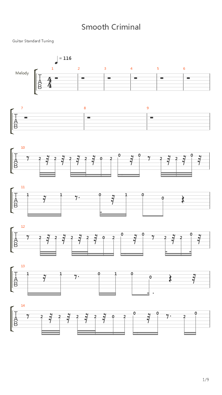 Smooth Criminal吉他谱