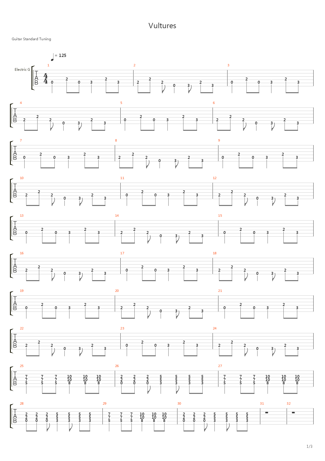 Vultures吉他谱