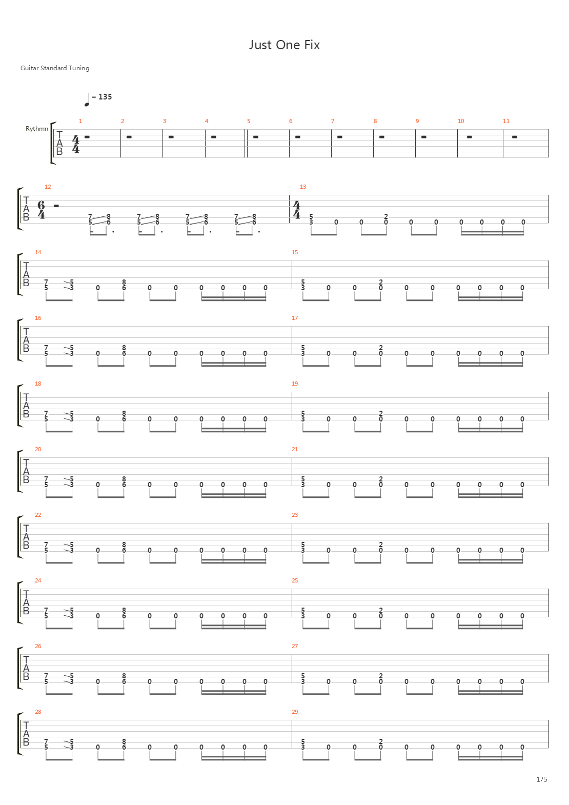 Just One Fix吉他谱