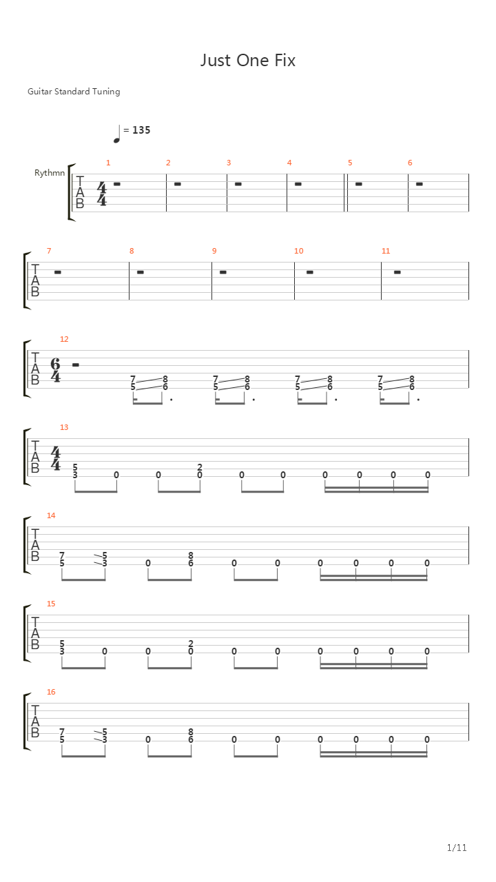 Just One Fix吉他谱